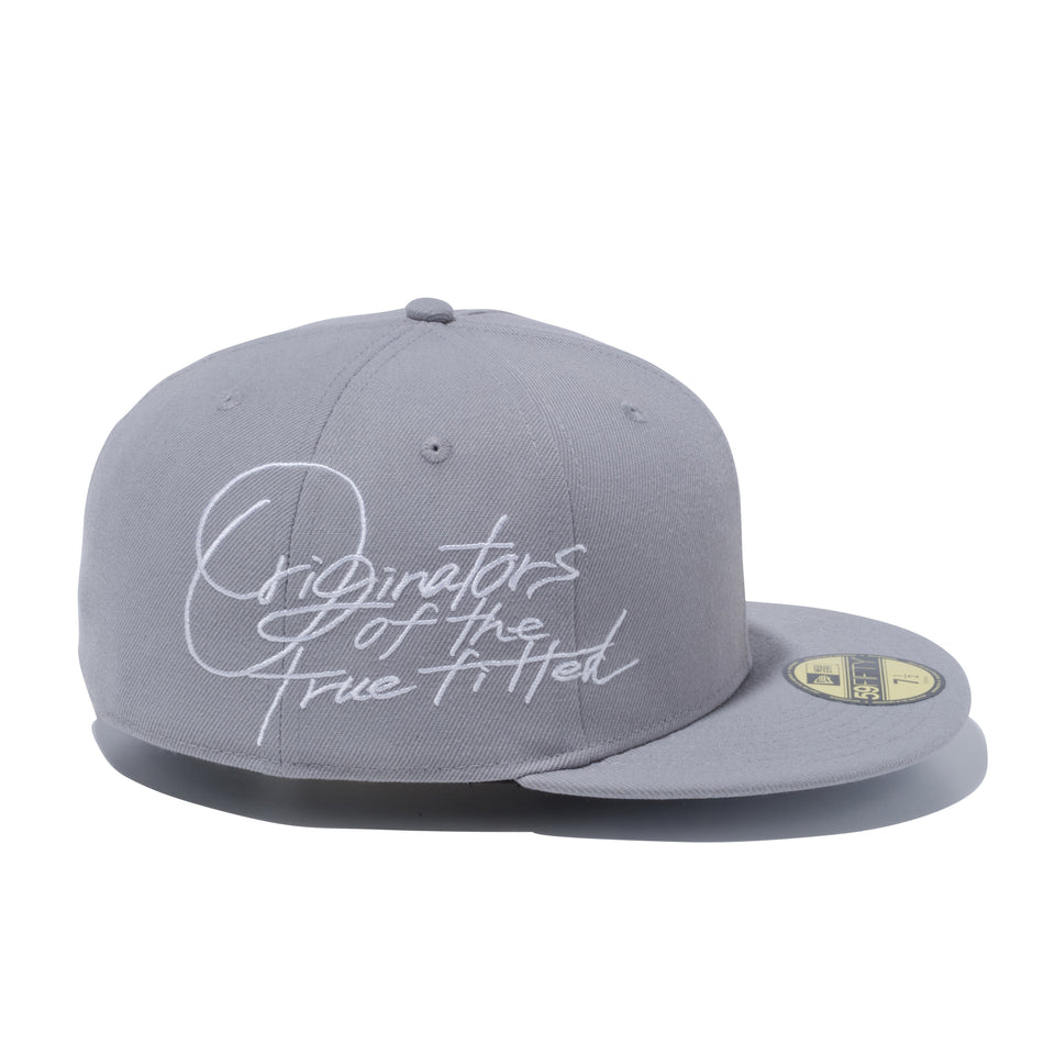 59FIFTY ビッグロゴ Originators of the True Fitted グレー × スノーホワイト