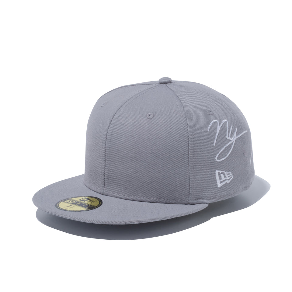 59FIFTY ビッグロゴ Originators of the True Fitted グレー × スノーホワイト
