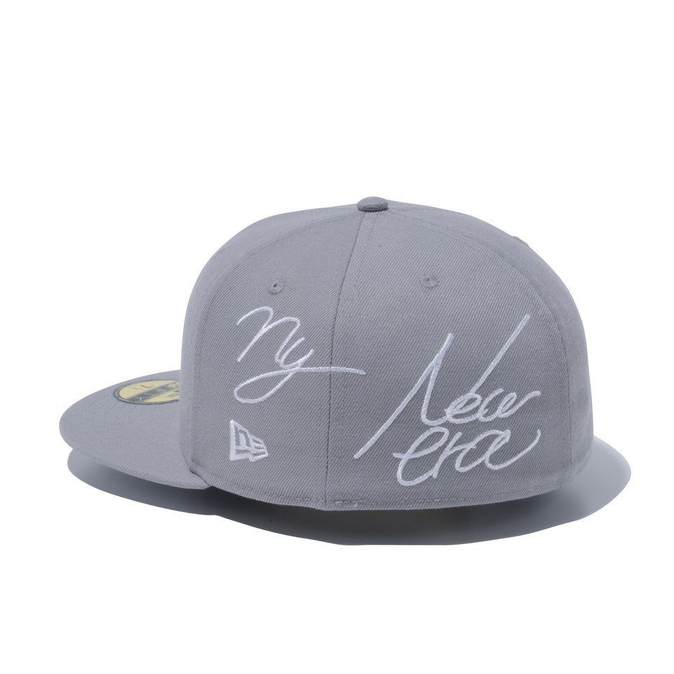 59FIFTY ビッグロゴ Originators of the True Fitted グレー × スノーホワイト