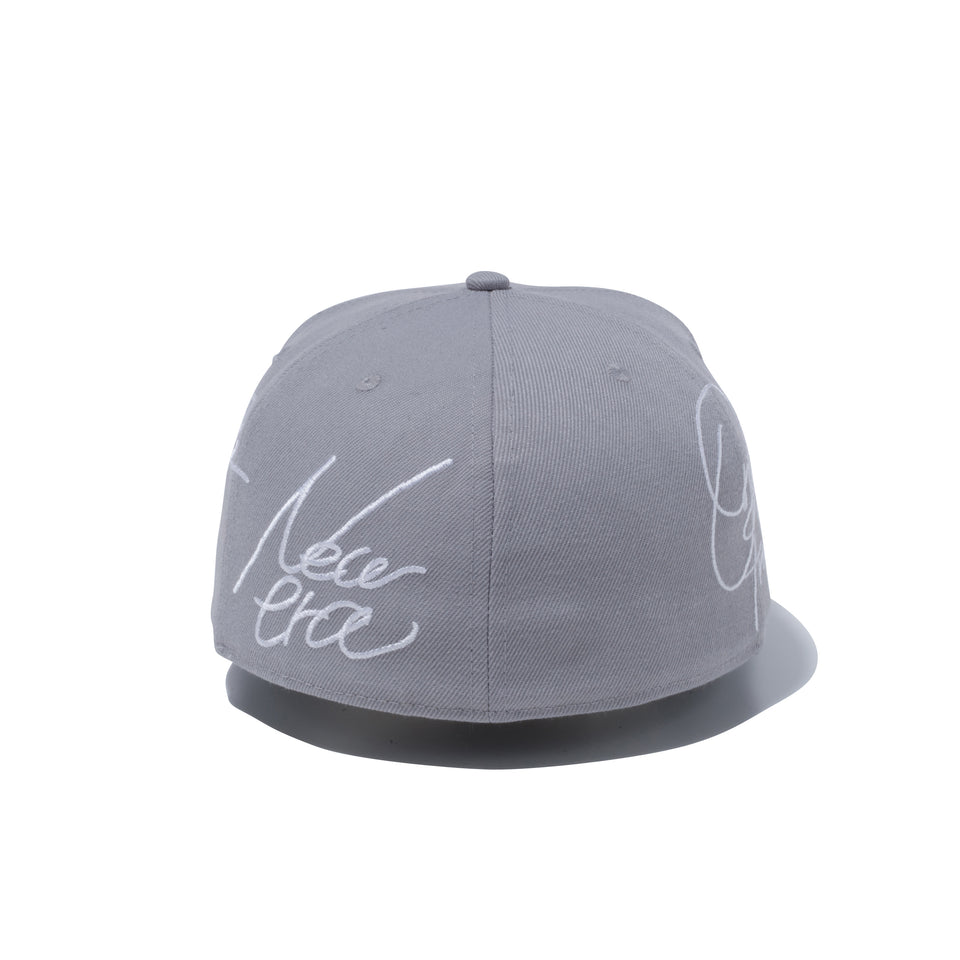 59FIFTY ビッグロゴ Originators of the True Fitted グレー × スノーホワイト