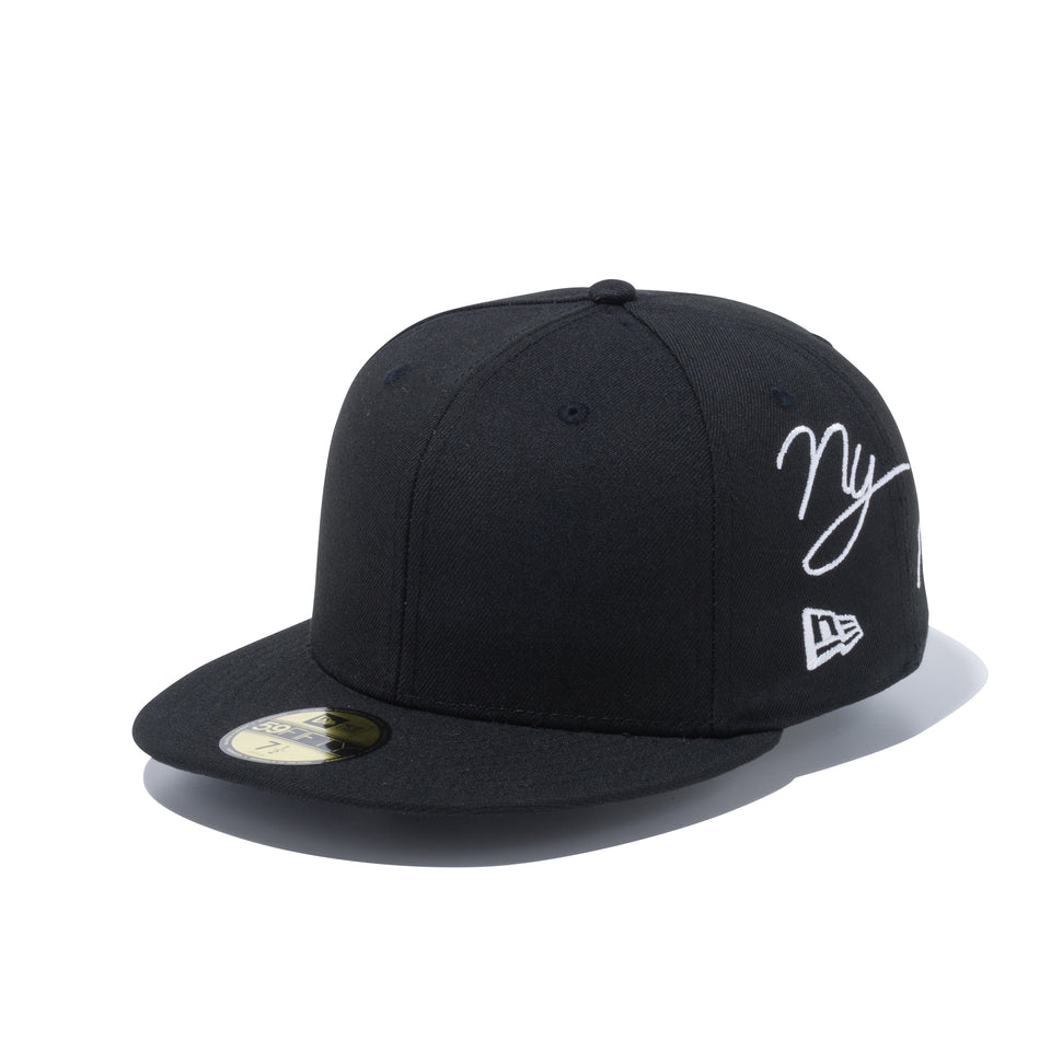 59FIFTY ビッグロゴ Originators of the True Fitted ブラック × スノーホワイト
