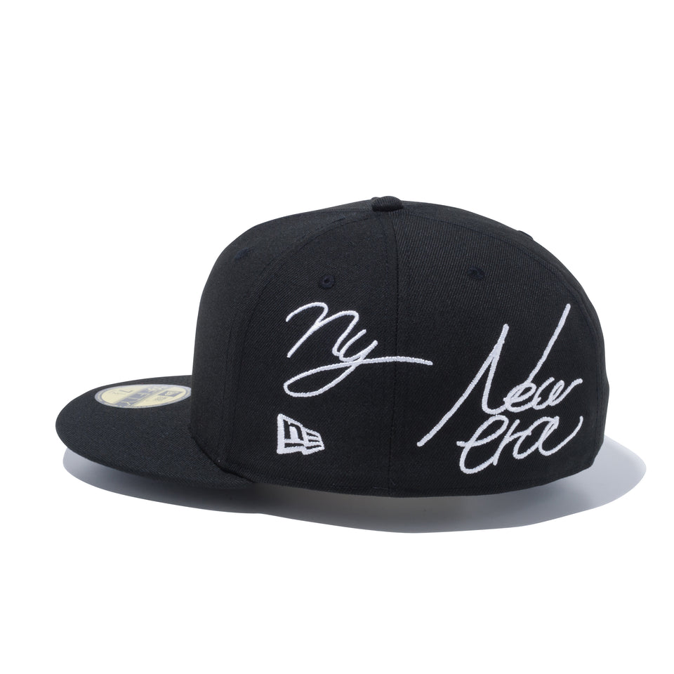 59FIFTY ビッグロゴ Originators of the True Fitted ブラック × スノーホワイト