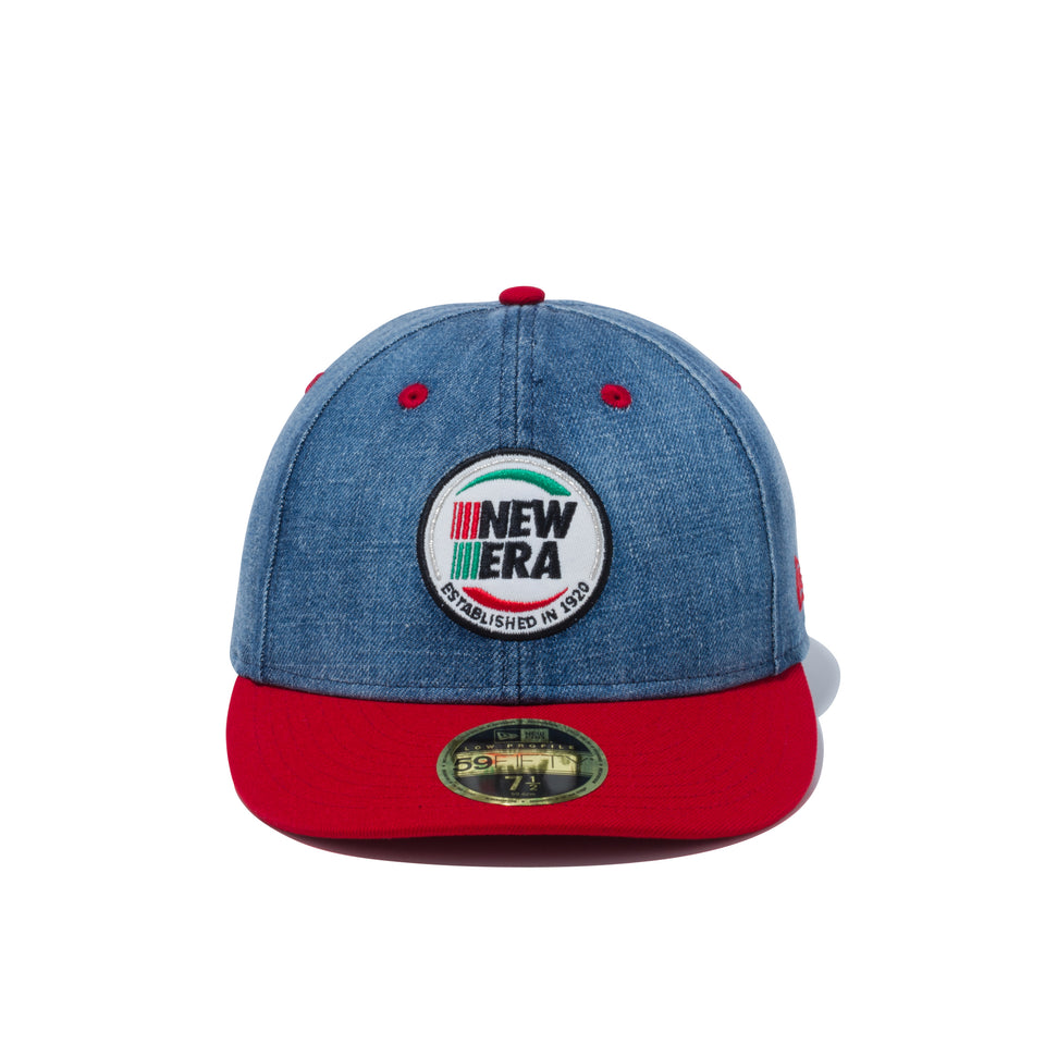 LP 59FIFTY 2トーンデニム NEW ERA ロゴ ウォッシュドデニム / スカーレット