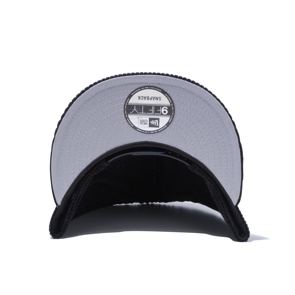 9FIFTY ニューヨーク・ヤンキース コーデュロイ ブラック × スノーホワイト グレーアンダーバイザー