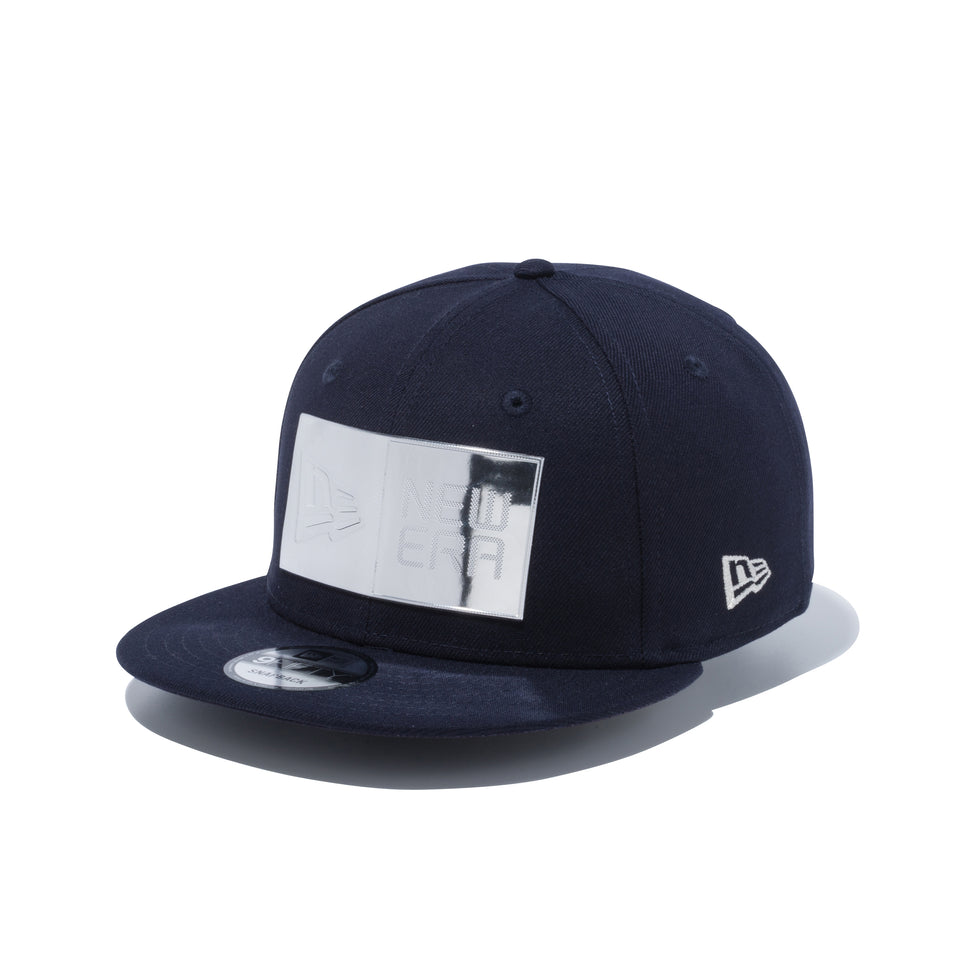 9FIFTY メタリックボックスロゴ ネイビー × メタリックシルバー