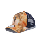 9FORTY A-Frame トラッカー タイダイ NEW ERA ロゴ イエロー / ネイビーメッシュ