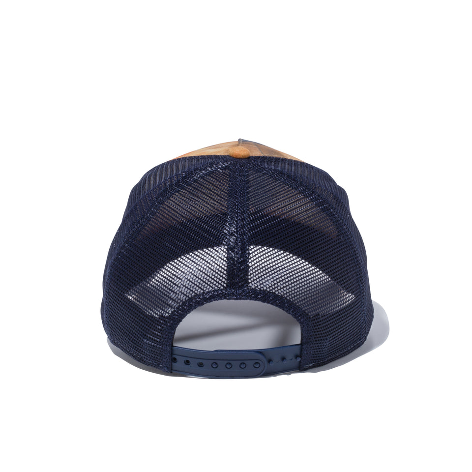 9FORTY A-Frame トラッカー タイダイ NEW ERA ロゴ イエロー / ネイビーメッシュ