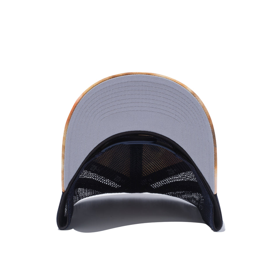 9FORTY A-Frame トラッカー タイダイ NEW ERA ロゴ イエロー / ネイビーメッシュ