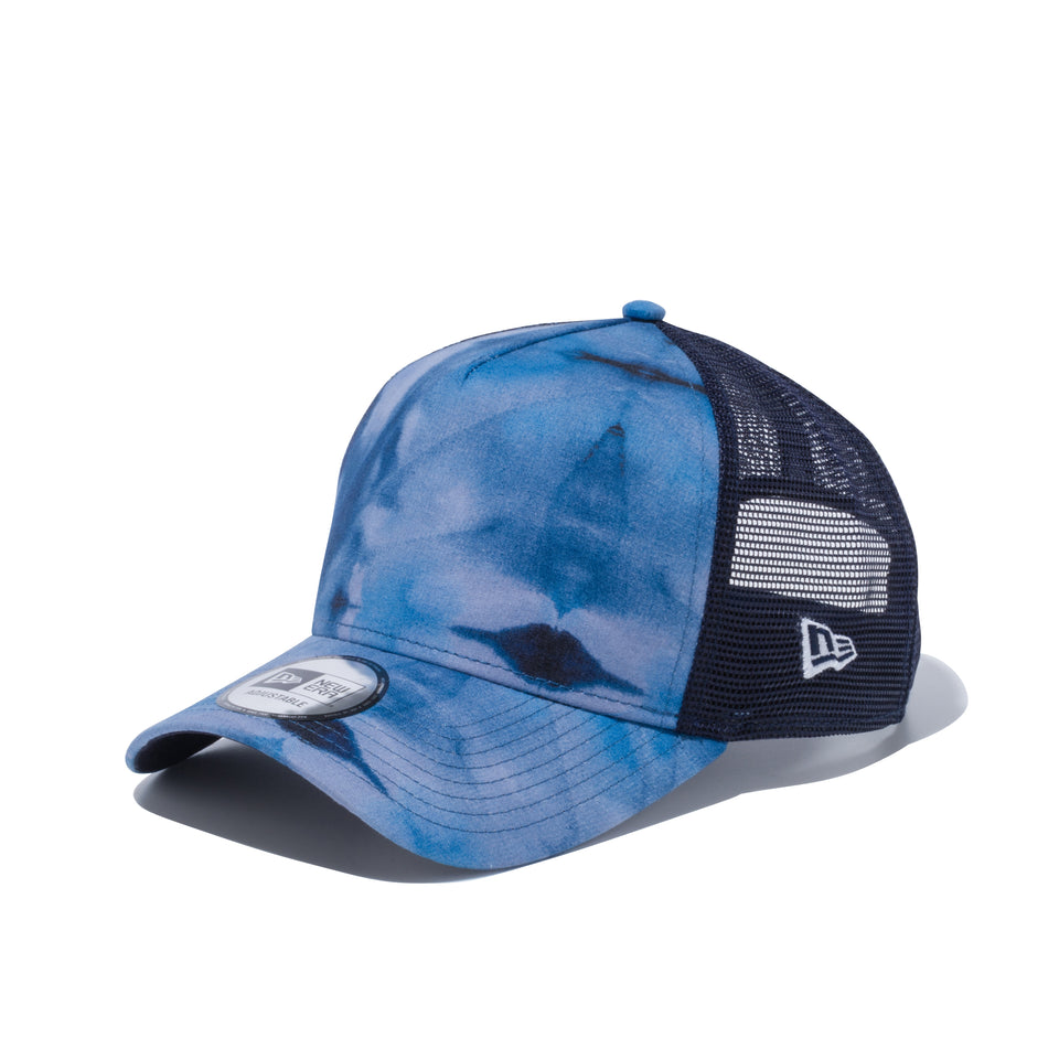 9FORTY A-Frame トラッカー タイダイ NEW ERA ロゴ ブルー / ネイビーメッシュ