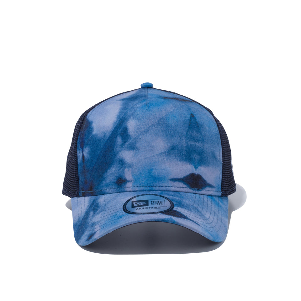 9FORTY A-Frame トラッカー タイダイ NEW ERA ロゴ ブルー / ネイビーメッシュ