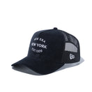 9FORTY A-Frame トラッカー マイクロコーデュロイ NEW ERA NEW YORK EST 1920 ブラック / ブラックメッシュ
