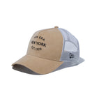 9FORTY A-Frame トラッカー マイクロコーデュロイ NEW ERA NEW YORK EST 1920 ベージュ / ホワイトメッシュ