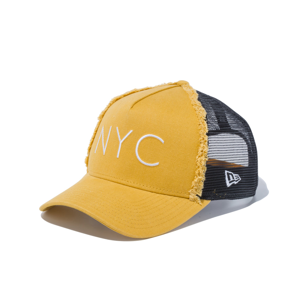9FORTY A-Frame トラッカー コールドウォッシュ NYC ロゴ マスタード