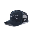 9FORTY A-Frame トラッカー コールドウォッシュ NYC ロゴ ブラック