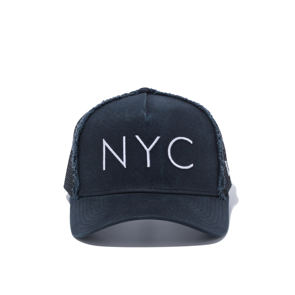 9FORTY A-Frame トラッカー コールドウォッシュ NYC ロゴ ブラック