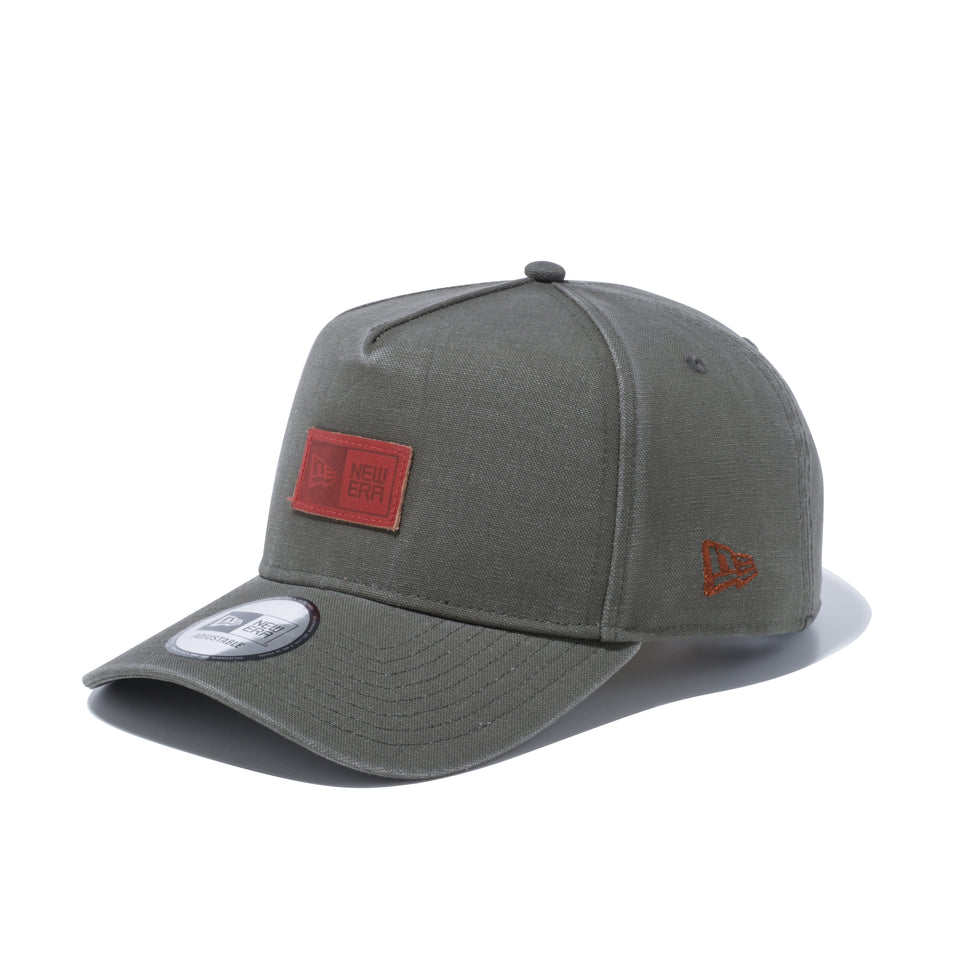 9FORTY A-Frame ダックキャンバス レザーパッチ モス × ブラウン