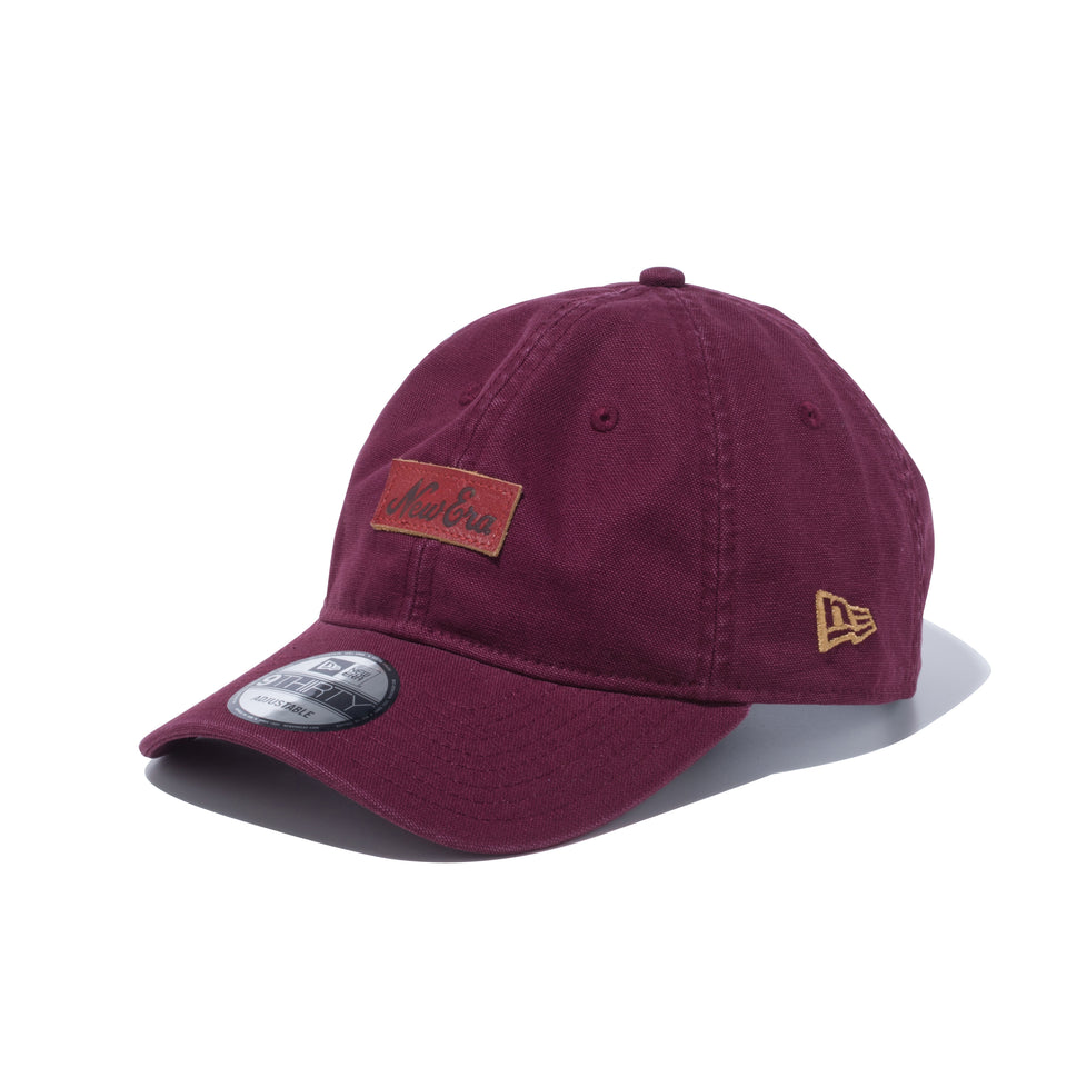 9THIRTY ダックキャンバス レザーパッチ マルーン × ラクリーン