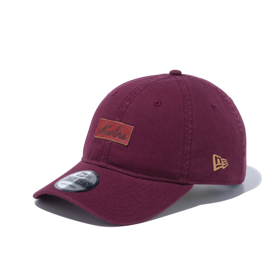 9THIRTY ダックキャンバス レザーパッチ マルーン × ラクリーン