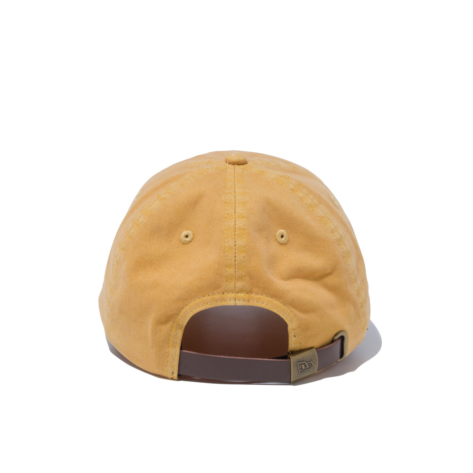 9TWENTY レザーストラップ コールドウォッシュ new era ロゴ マスタード