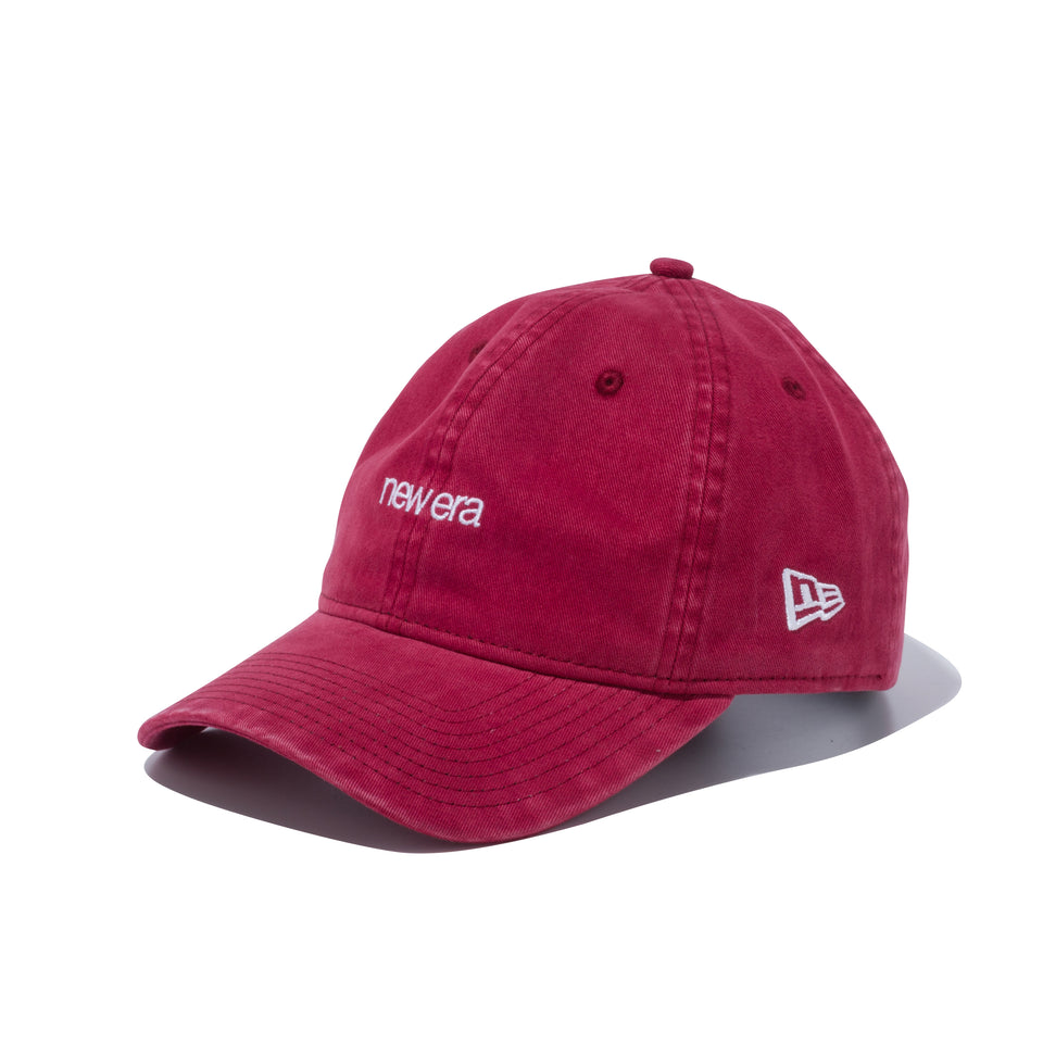 9TWENTY レザーストラップ コールドウォッシュ new era ロゴ バーガンディー