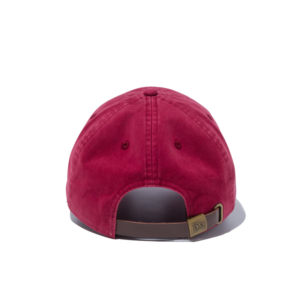 9TWENTY レザーストラップ コールドウォッシュ new era ロゴ バーガンディー