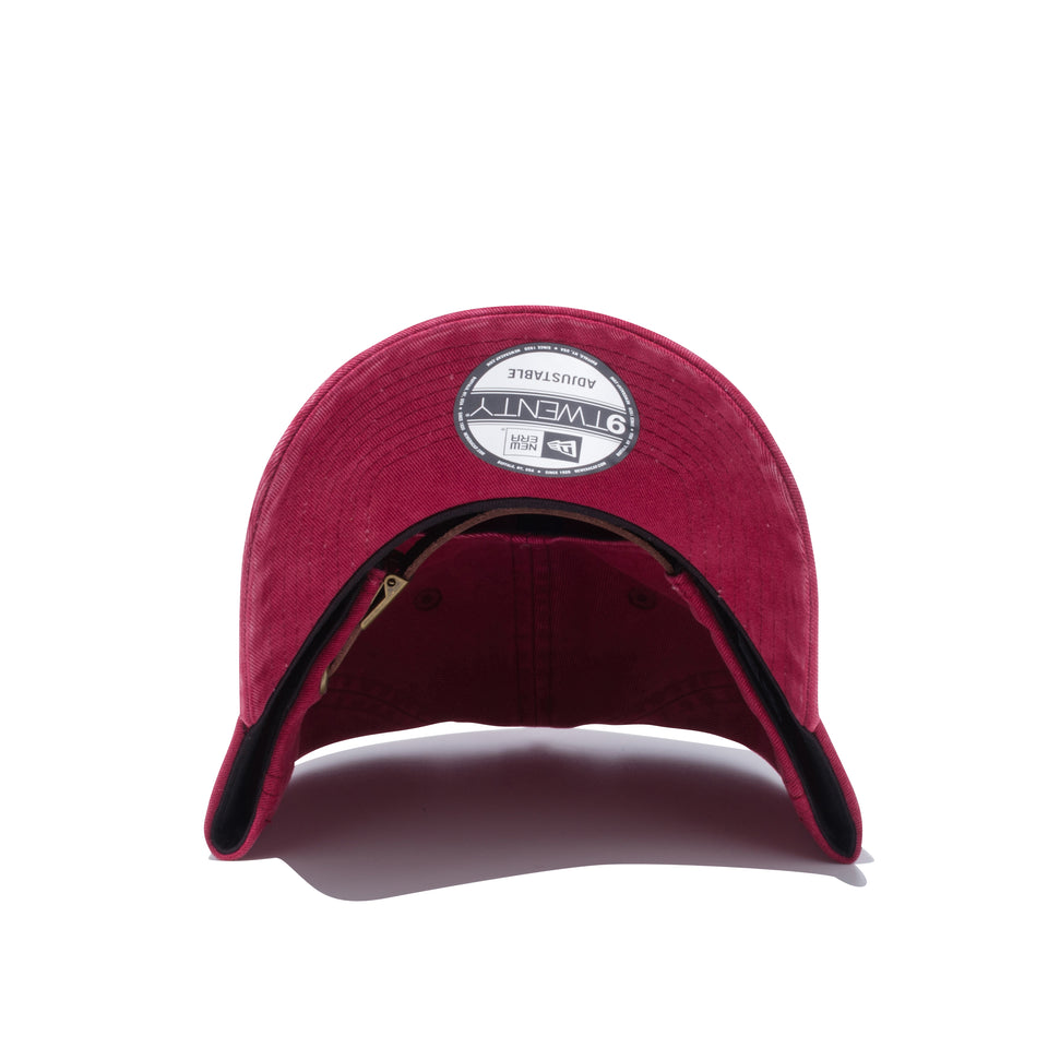 9TWENTY レザーストラップ コールドウォッシュ new era ロゴ バーガンディー