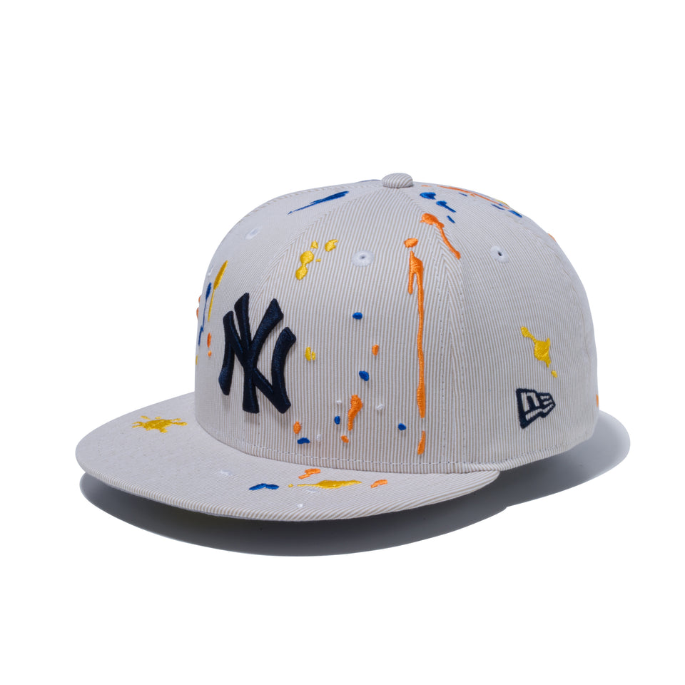 59FIFTY ニューヨーク・ヤンキース スプラッシュ エンブロイダリー ベージュ グレーアンダーバイザー