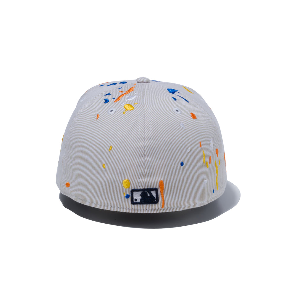 59FIFTY ニューヨーク・ヤンキース スプラッシュ エンブロイダリー ベージュ グレーアンダーバイザー