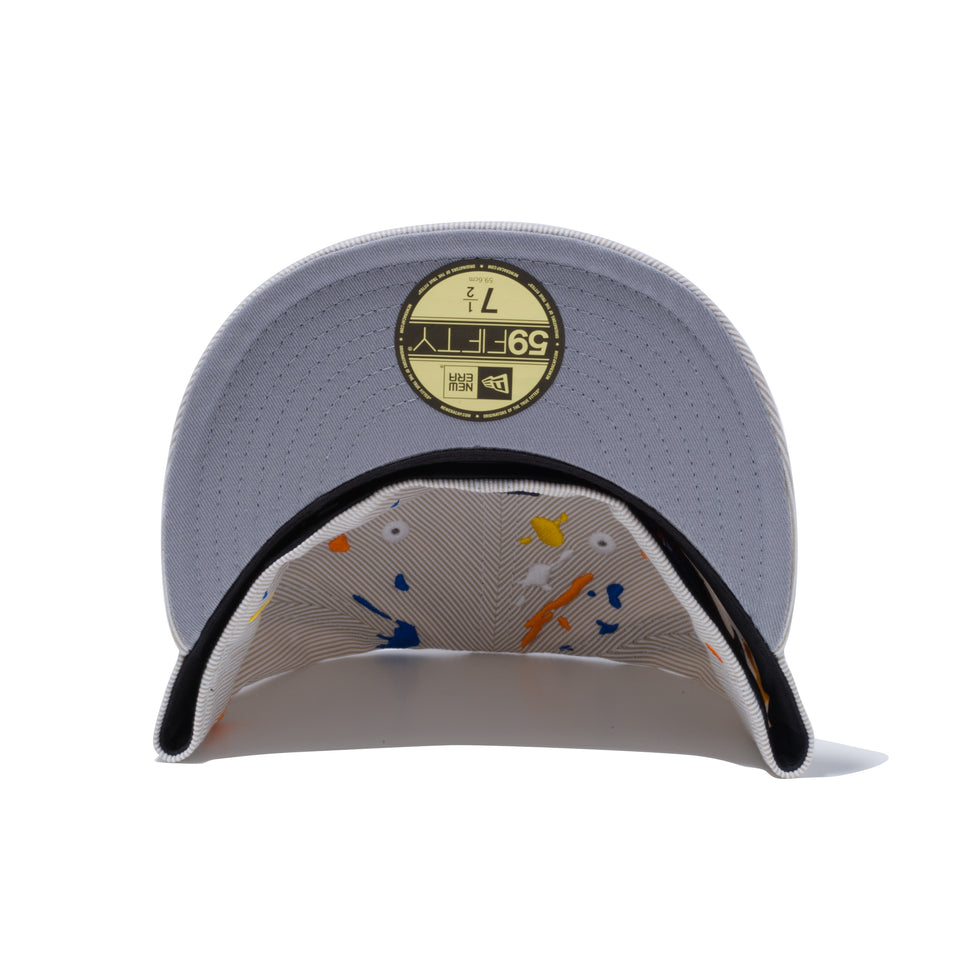 59FIFTY ニューヨーク・ヤンキース スプラッシュ エンブロイダリー ベージュ グレーアンダーバイザー