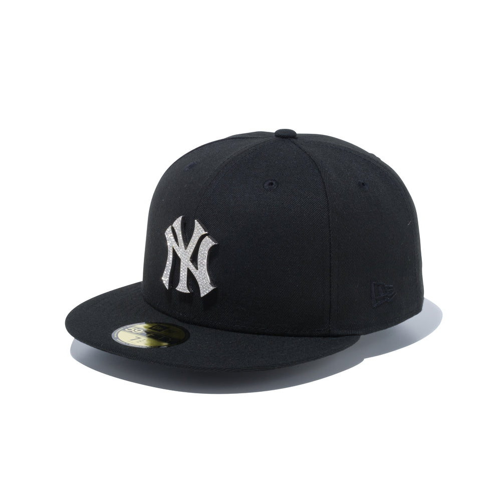 59FIFTY ニューヨーク・ヤンキース ラインストーンバッジ ブラック × シルバー