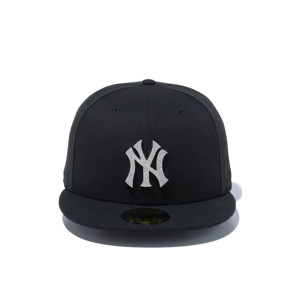 59FIFTY ニューヨーク・ヤンキース ラインストーンバッジ ブラック × シルバー