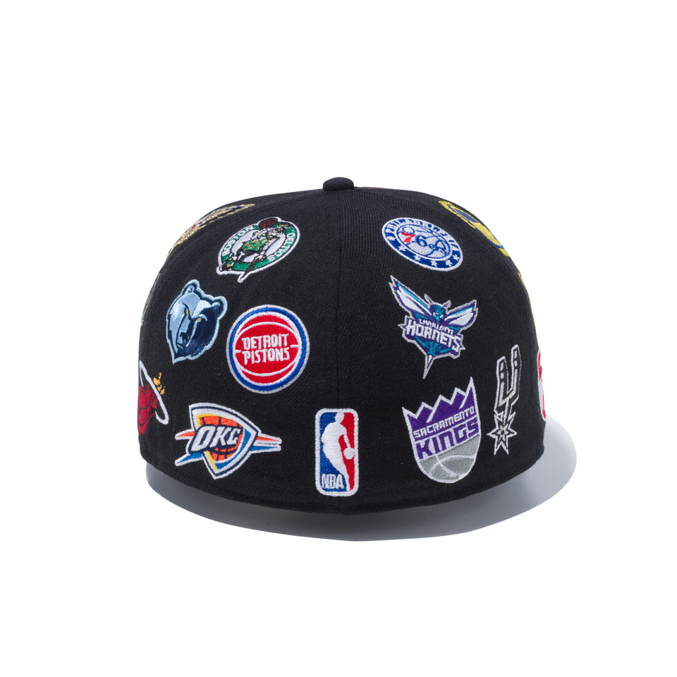 59FIFTY NBA チームロゴ オールオーバー ブラック