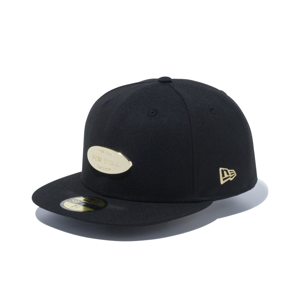 59FIFTY メタルプレート ブラック × メタリックゴールド
