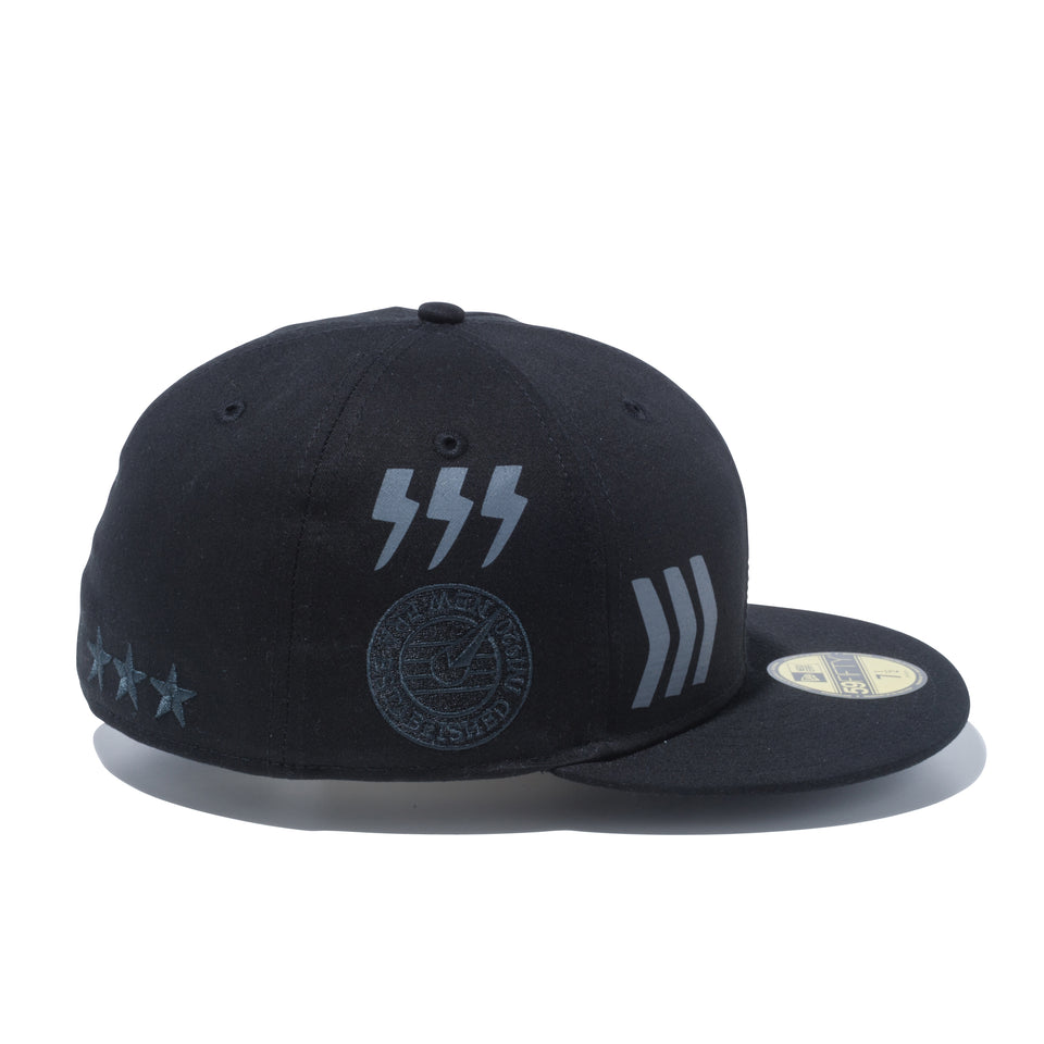 59FIFTY バックサテン マルチプリント ブラック × グラファイト