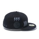 59FIFTY バックサテン マルチプリント ブラック × グラファイト