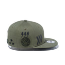 Youth 9FIFTY バックサテン マルチプリント オリーブ × ブラック