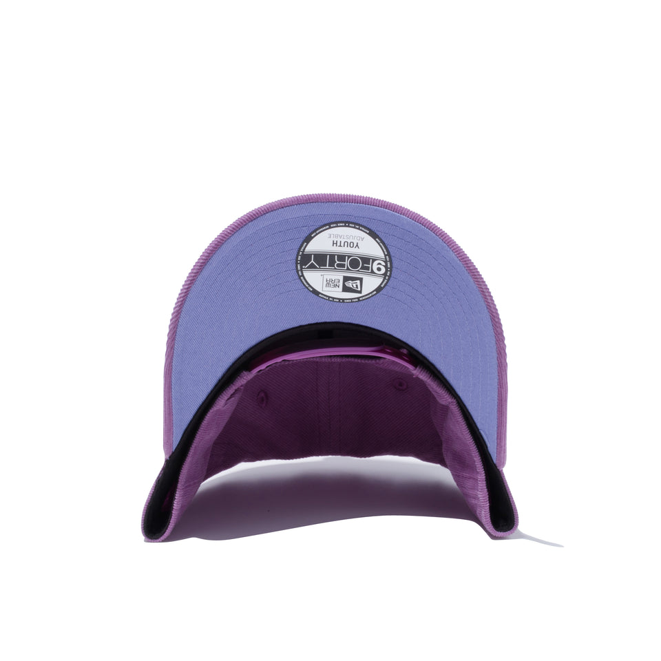 Youth 9FORTY A-Frame マイクロコーデュロイ NEW ERA ロゴ パープル × ブライトターコイズ