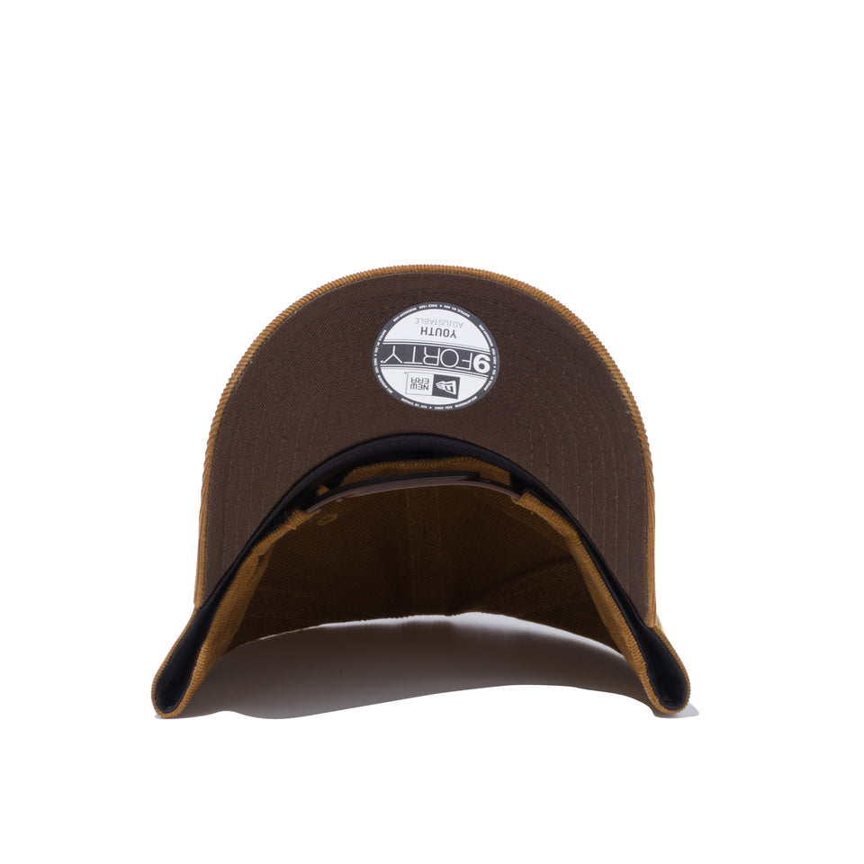 Youth 9FORTY A-Frame マイクロコーデュロイ NEW ERA ロゴ ブラウン × マニラ