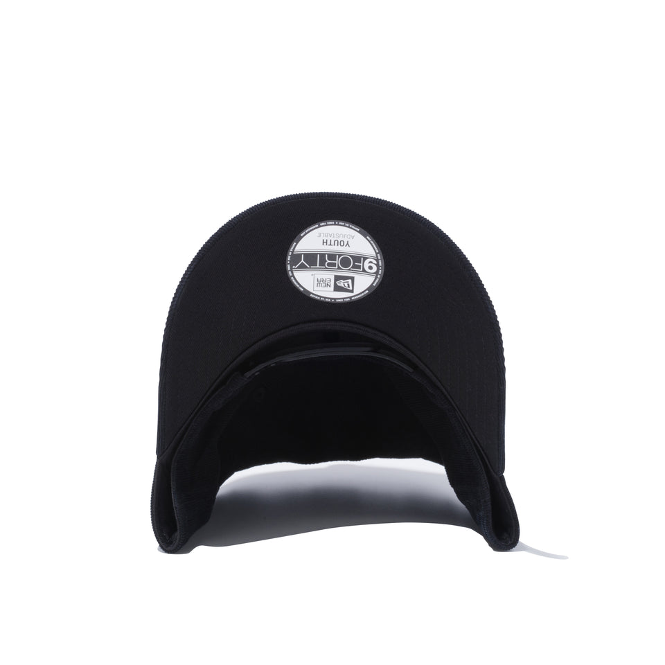 Youth 9FORTY A-Frame マイクロコーデュロイ NEW ERA ロゴ ブラック × ライトオレンジ