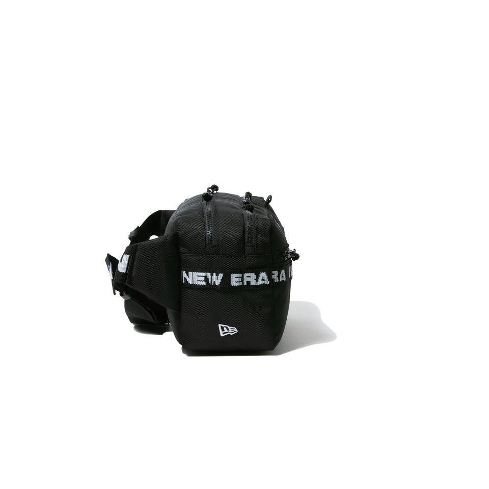 スクエア ウエストバッグ 7L ロゴテープ　ブラック