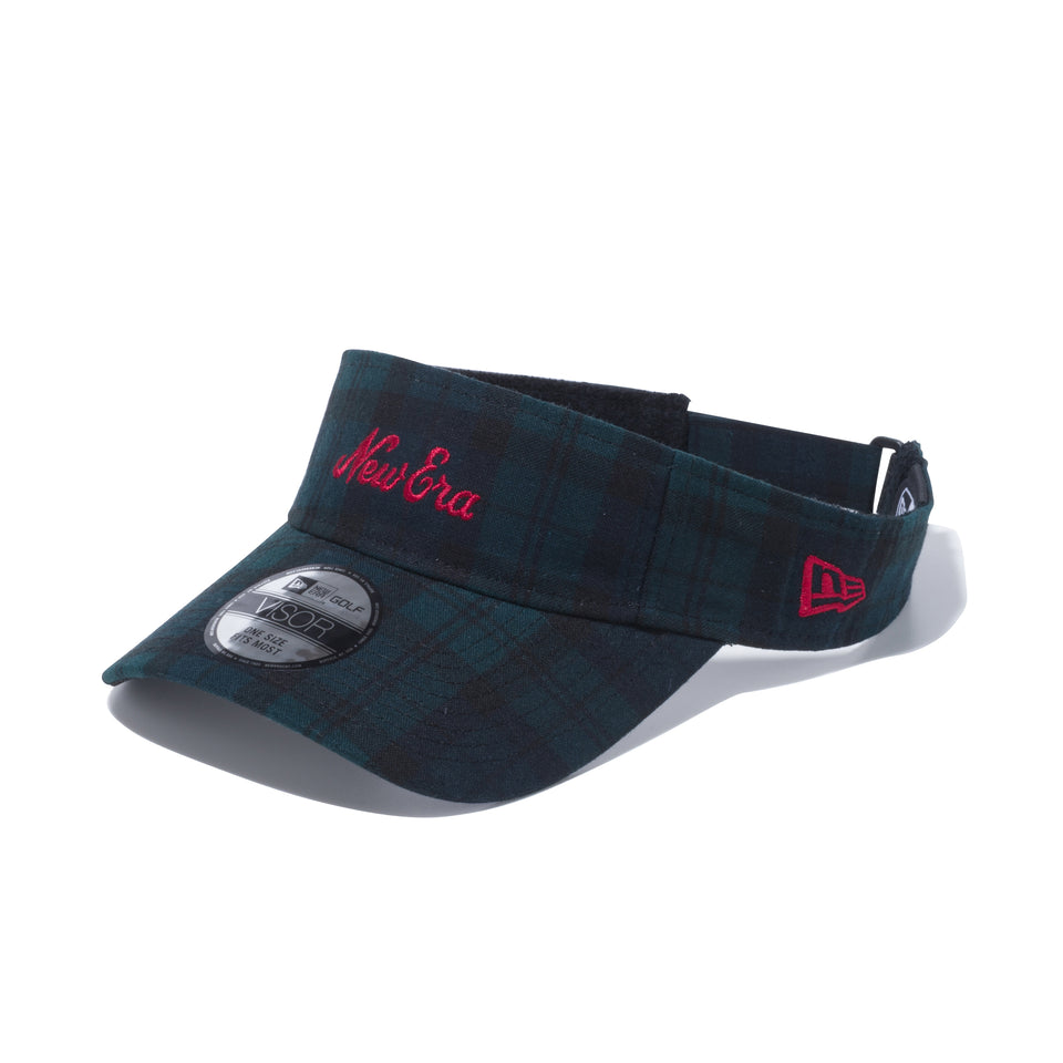 【ゴルフ】 サンバイザー ブラックウォッチ New Era グリーン × ラセット