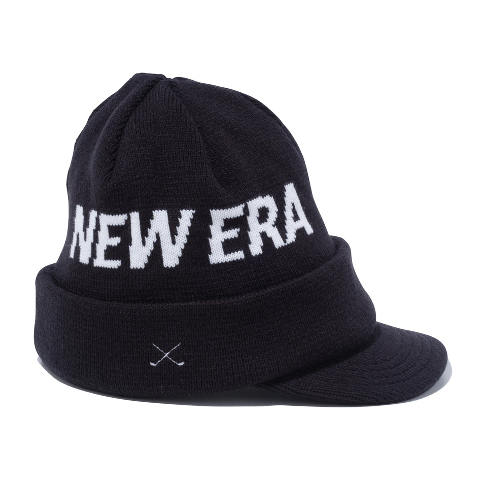 【ゴルフ】 バイザーニット ビルボード NEW ERA ブラック × ホワイト