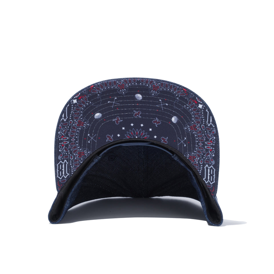 【ゴルフ】 9FIFTY Original Fit ノンウォッシュデニム スクエアロゴ ペイズリーアンダーバイザー