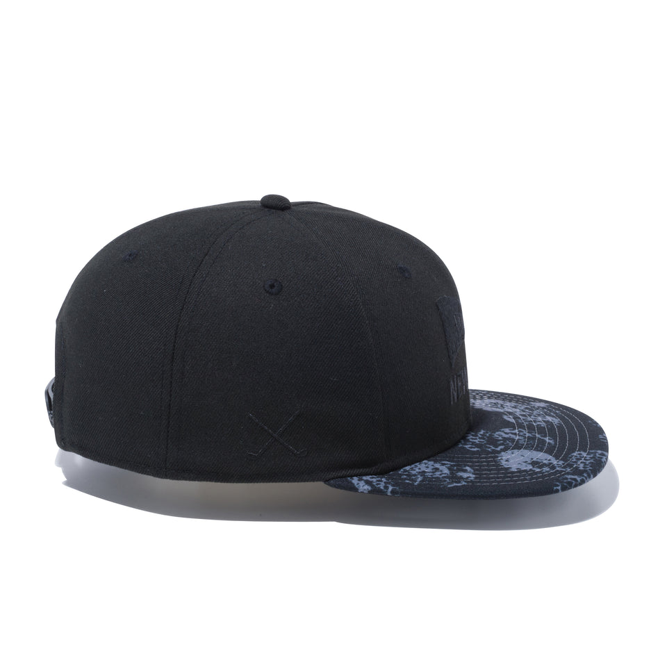【ゴルフ】 9FIFTY Original Fit ボールペイント ピンフラッグロゴ ブラック プリントバイザー