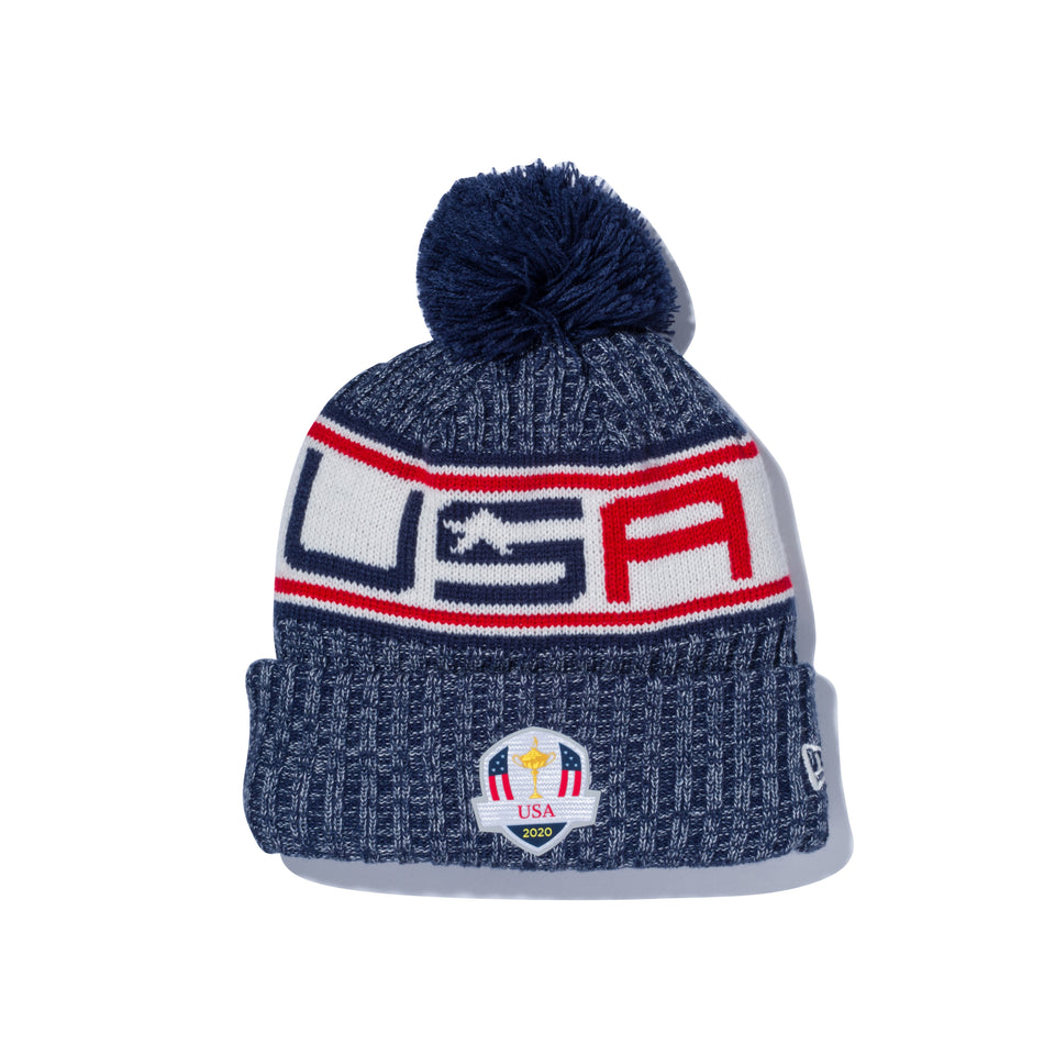 【ゴルフ】 ポンポンニット RYDER CUP 2020 USA オーシャンサイドブルー / ドルフィングレー / アイボリー