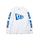 Youth 長袖 コットン Tシャツ フラッグロゴ ホワイト × ブルー