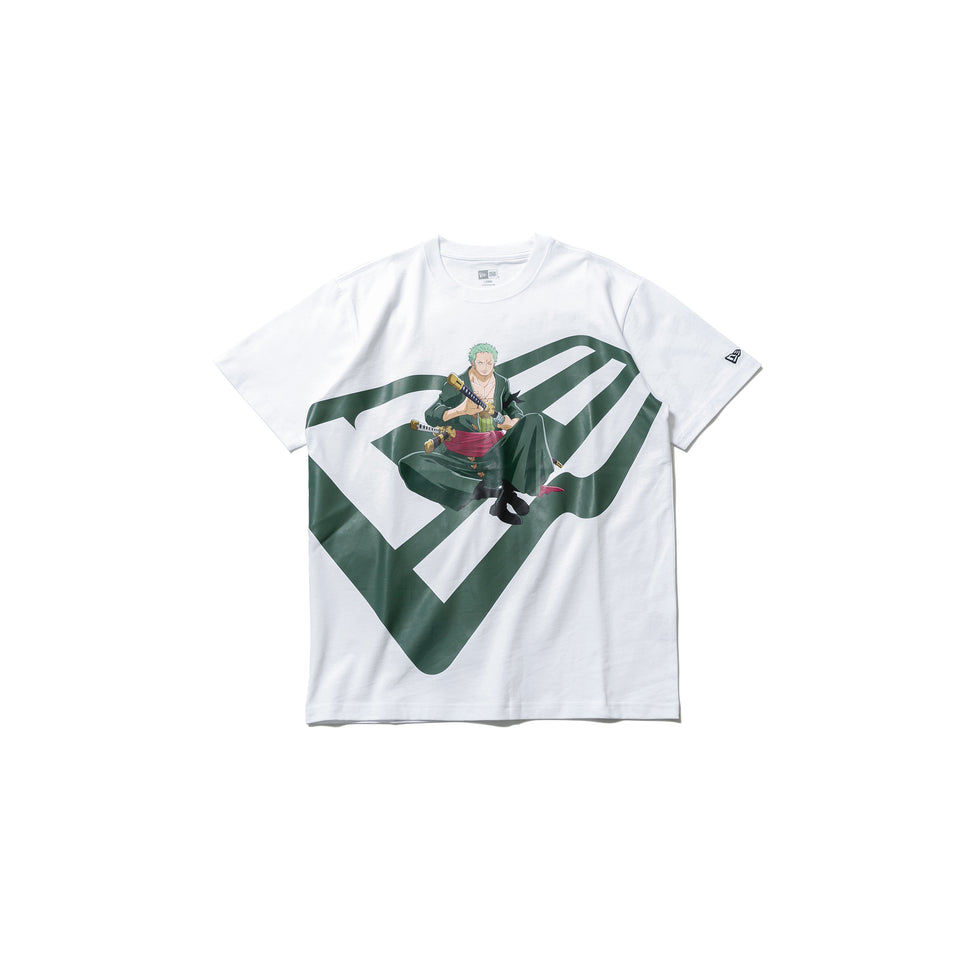 半袖 コットン Tシャツ ONE PIECE ワンピース ロロノア・ゾロ ズームアップロゴ ホワイト レギュラーフィット