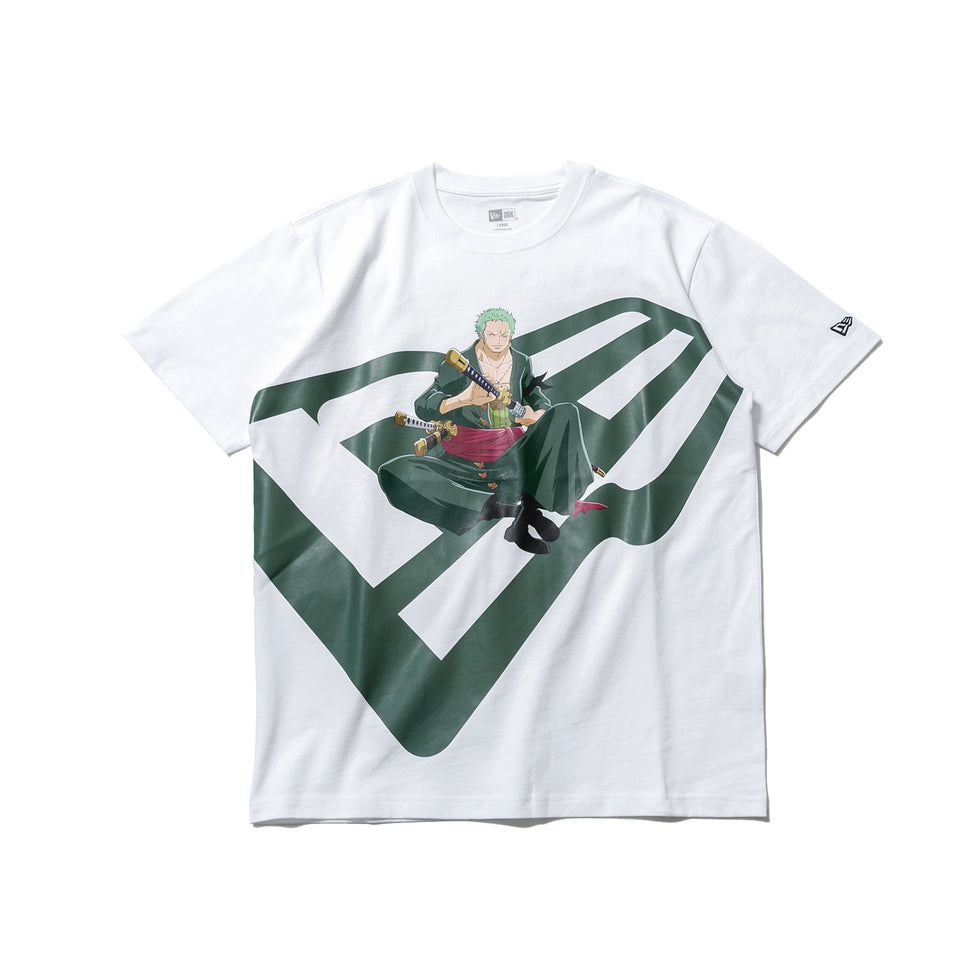 半袖 コットン Tシャツ ONE PIECE ワンピース ロロノア・ゾロ ズームアップロゴ ホワイト レギュラーフィット