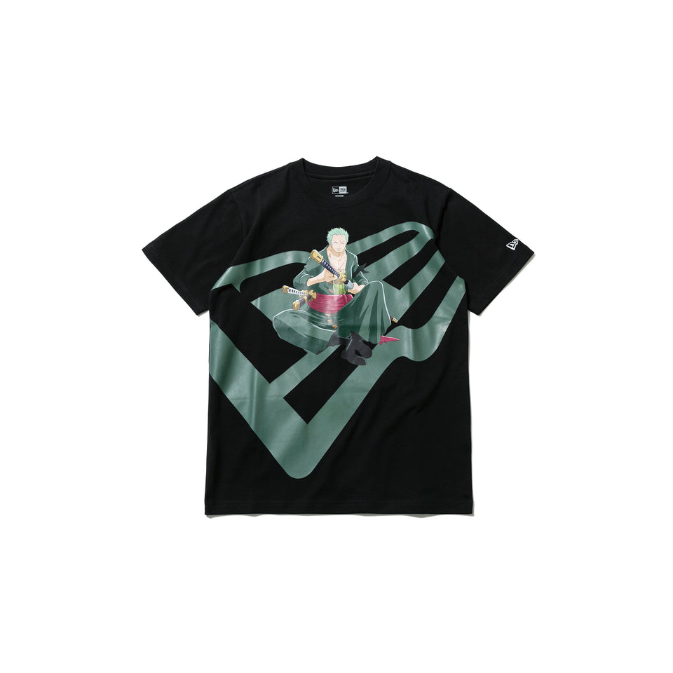 半袖 コットン Tシャツ ONE PIECE ワンピース ロロノア・ゾロ ズームアップロゴ ブラック レギュラーフィット