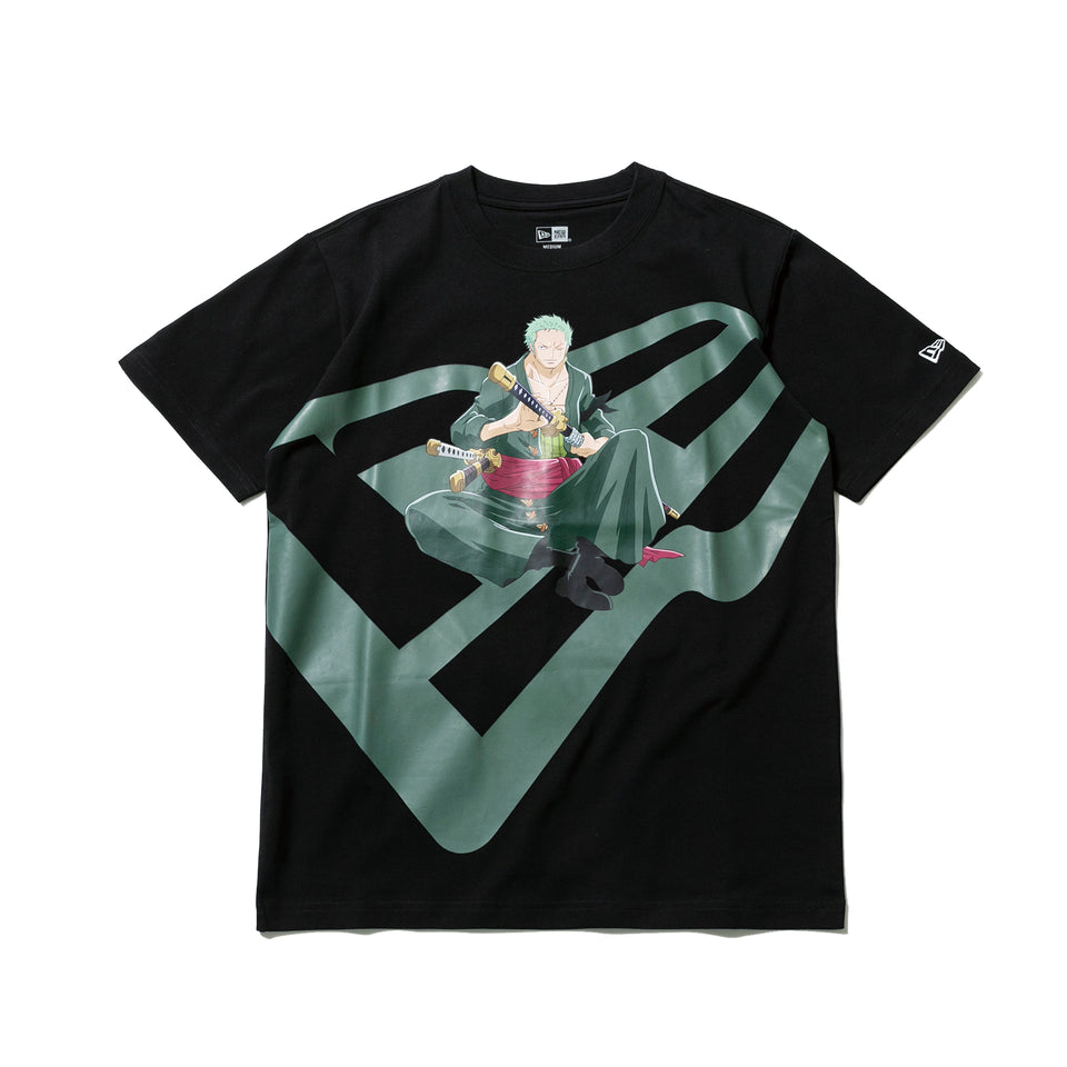 半袖 コットン Tシャツ ONE PIECE ワンピース ロロノア・ゾロ ズームアップロゴ ブラック レギュラーフィット